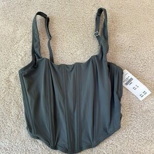 Hollister Gilly Hicks Corset Active Top Size XS Blue/Gray NWT Tank Top